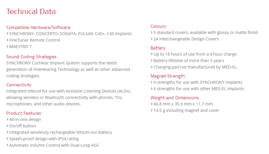 RONDO 2 technical specifications