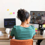 A woman with a CI in a Teams meeting