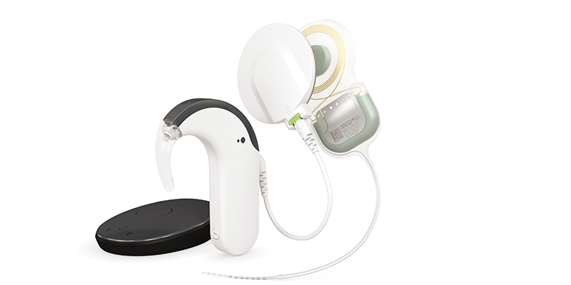 MED-EL cochlear implant system with SYNCHRONY 2 implant, RONDO 3 and SONNET 2 audio processors