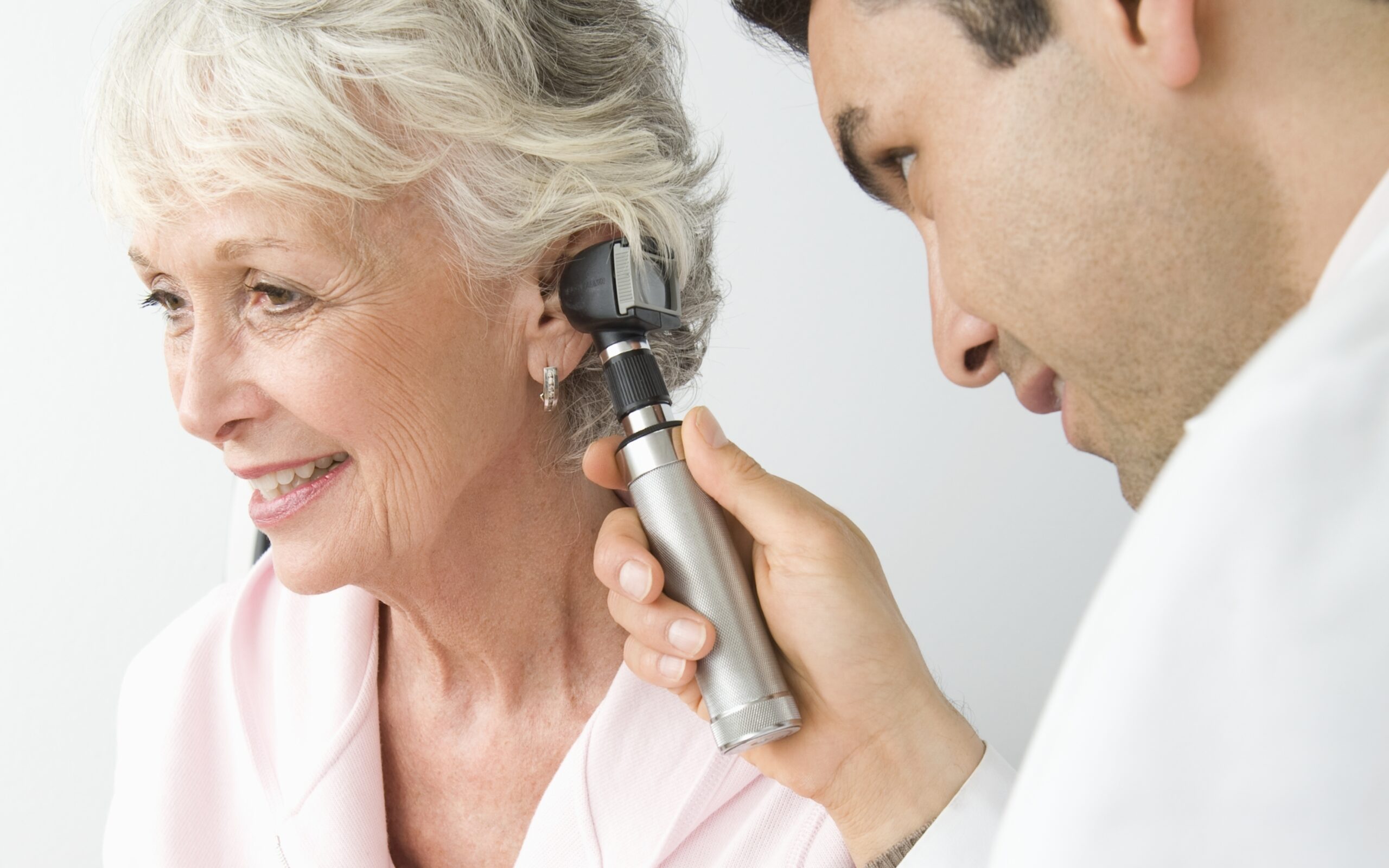 Presbycusis: An older lady gets her hearing examined