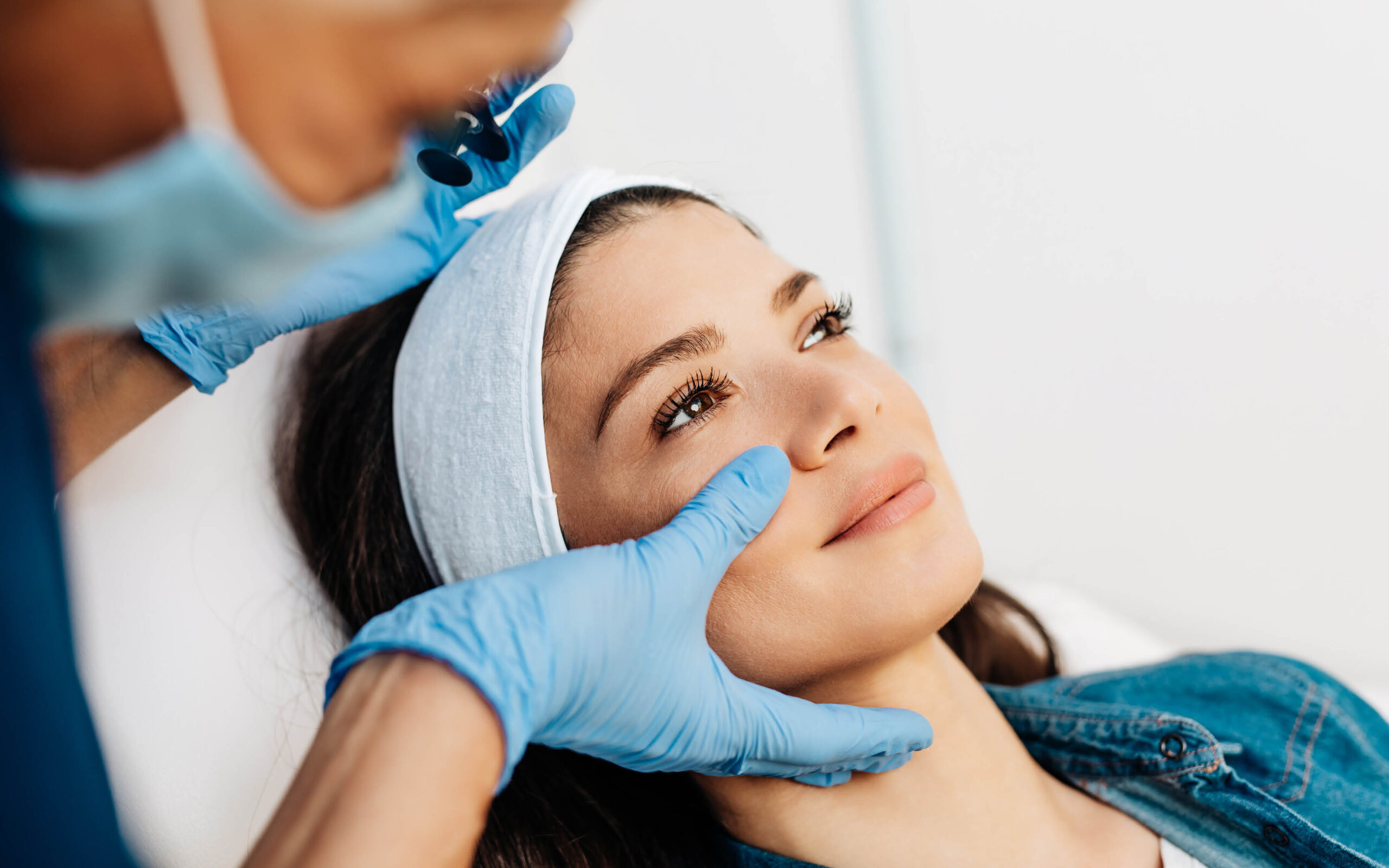 A patient getting botox treatment