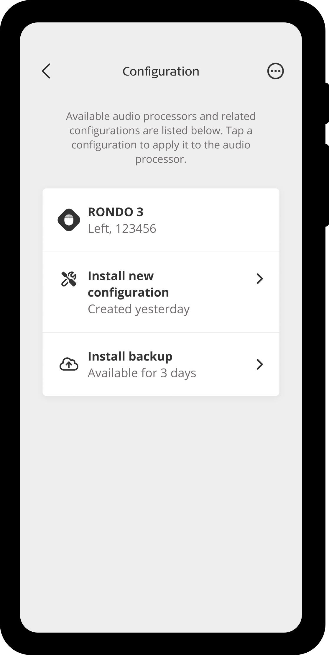 HearCare app replacing a processor