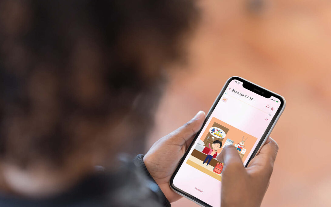 A child uses the ReDi app.