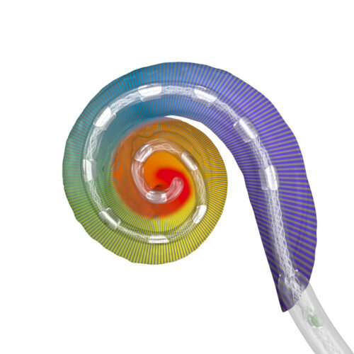 MED-EL CI electrode array with complete cochlear coverage